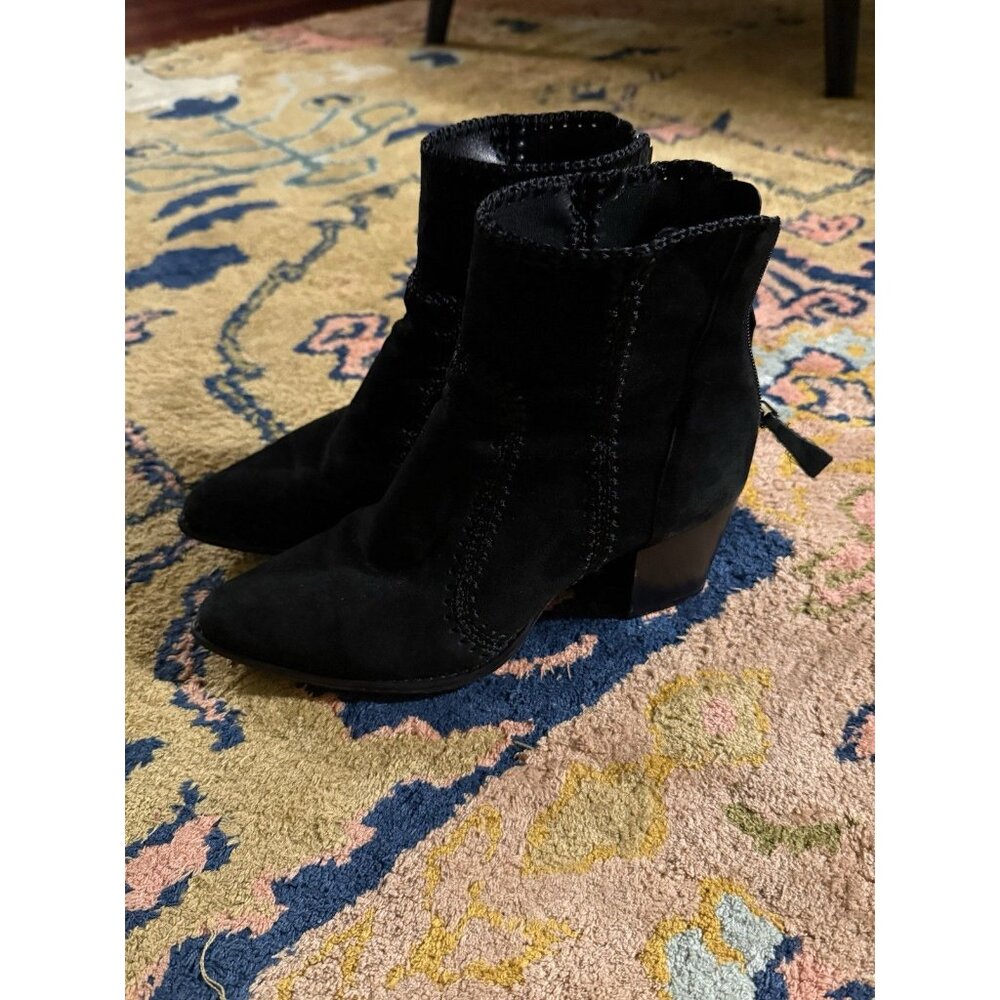 $850 Alexandre Birman Women's Black Benta Embroidered Ankle Bootie Boot sz 37.5 - Picture 9 of 14